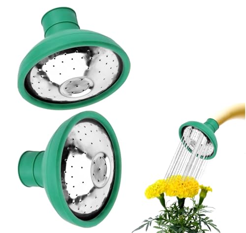 Universal Watering Can Rose Head 2PK– Fine Spray Spout Attachment for Garden Watering Can – Gentle Flow Sprinkler Head for Seedlings and Plants – Fits Most Plastic and Metal Cans – Easy to Fit