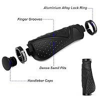 REETEE Fahrrad-Lenkergriffe, Gummi, rutschfest, ergonomisch, Lenkergriffe, Fahrradlenkergriffe mit Doppelverriegelung, 22 mm Lenker für Mountainbike/Fahrrad – Ansicht 2