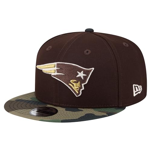 New Era Men's Dark Brown New England Patriots Burnt Wood Camo 9FIFTY Snapback Hat