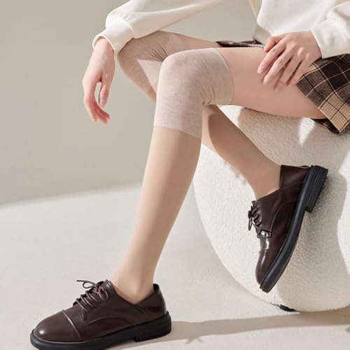 2 Pairs Premium Thermal Knee Support Opaque Tights for Women with Designs Warm Knee-high Stockings3