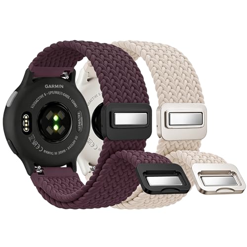 2�{�p�b�N �ґg���C�i�C�����o���h Garmin Vivoactive 5/6/3 Forerunner 165/245/55�ɑΉ� 20mm �\�t�g�i�C�����\�����[�v���C�X�|�[�c�X�g���b�v Venu 2 Plus/Venu Sq/Sq 2�p ���f�B�[�X 
