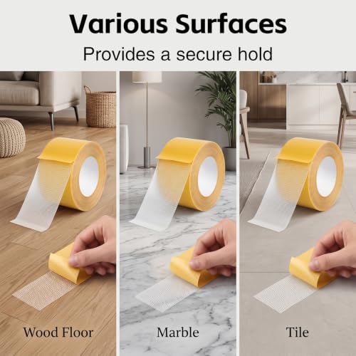 Image of Heavy-Duty Grid Double Sided Tape, 2026 New Removable Fiberglass Mesh Double Stick Adhesive Tape, Fabric Tape for DIY Crafts, Wall Decor, Office Decor, 2 Rolls, 1.18 in x 66 FT
