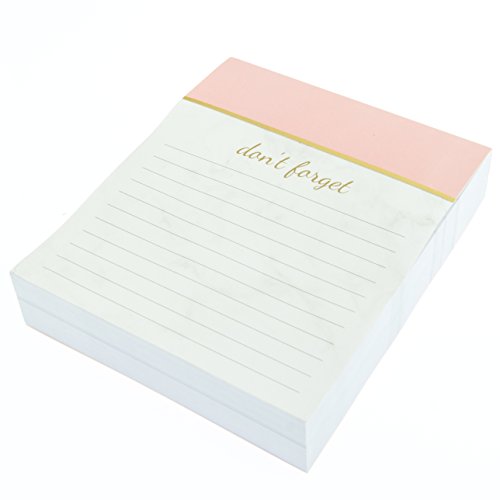 Graphique Blush Pink Jotter Notepad, Pad Of Paper W/ 250 Tearable Ruled Pages, Elegant And Fun, Embellished With Gold Foil, Great For Kitchen Counters, Nightstands, Desks, And More, 4.5" X 5.5" X 1" #TOP1