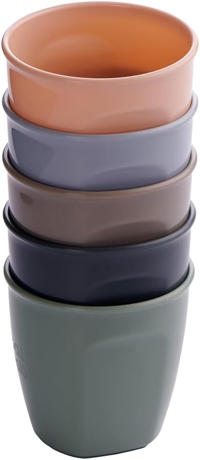 Hydrate Perfectly Simple Cups for Toddlers, Stackable, EarthSmart Biodegradable, Microwave & Dishwasher Safe, Everyday Durable Drinking Cups, BPA-Free, 6m+, 5 Pack