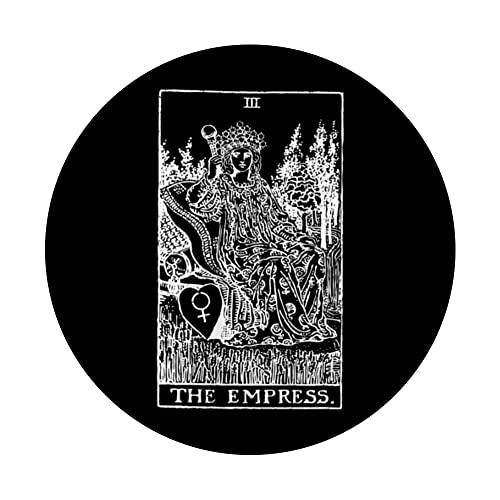 Tarot Card The Empress PopSockets Swappable PopGrip, Black - Image 3