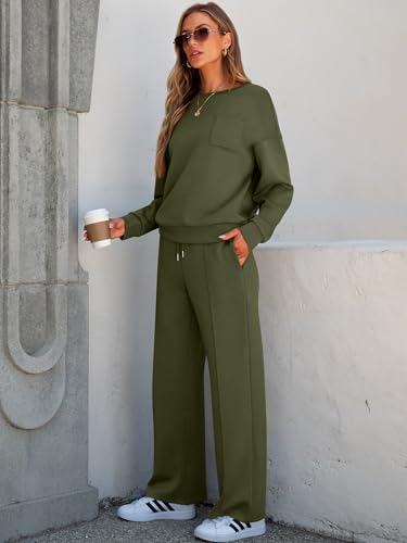 ANRABESS Women 2 Piece Set Long Sleeve Sweatsuit Sweatpants Tracksuit Sweat Casual Matching 2025 Travel Fall Trendy Outfits3