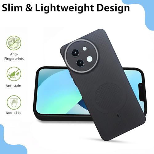 Image of LIRAMARK Rugged Carbon Fibre TPU Armor Silicone Back Cover Case for Vivo T3x 5G /Vivo Y58 5G