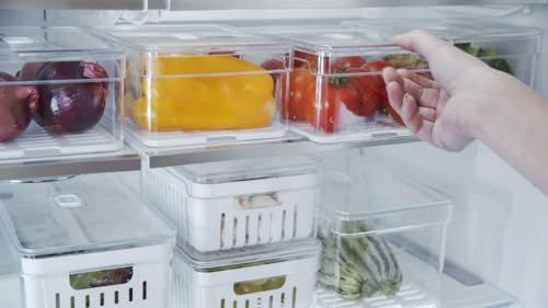 Organizador De Geladeira 2,2L Organizador Clear Fresh Com Bandeja De Drenagem E Respiradouro OU