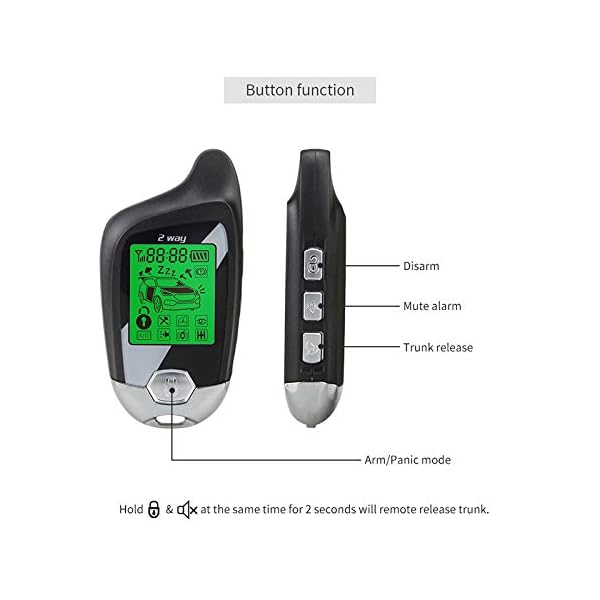 EASYGUARD EC203 2 Way car Alarm System with LCD Pager Display, ultrasonic Sensor & Shock Sensor DC12V - Image 3