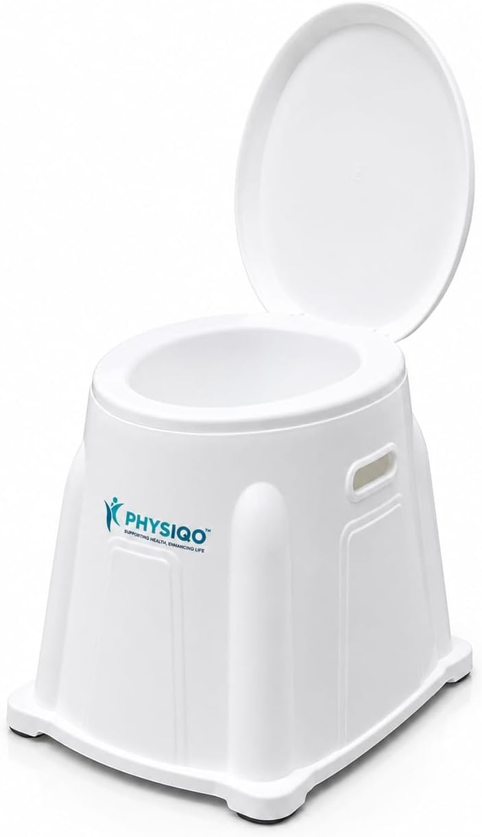 Folding Elderly Disabled Man And Pregnant Woman Stainless Steel Shower And Bathing Room Mobile Commode Chair With Toilet Seat Comfortable Safe Toliet Stool Anti-Skid (Blue)
