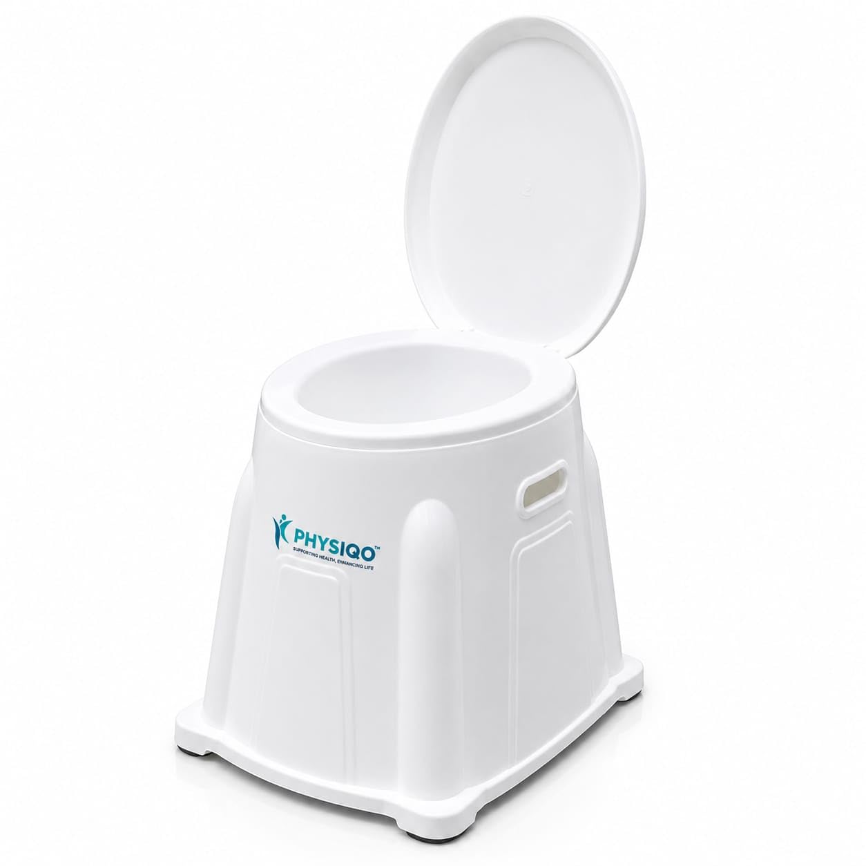 PHYSIQO Folding Elderly Disabled Man And Pregnant Woman Stainless Steel Shower And Bathing Room Mobile Commode Chair With Toilet Seat Comfortable Safe Toliet Stool Anti-Skid (100 Kg Capacity)-image-44