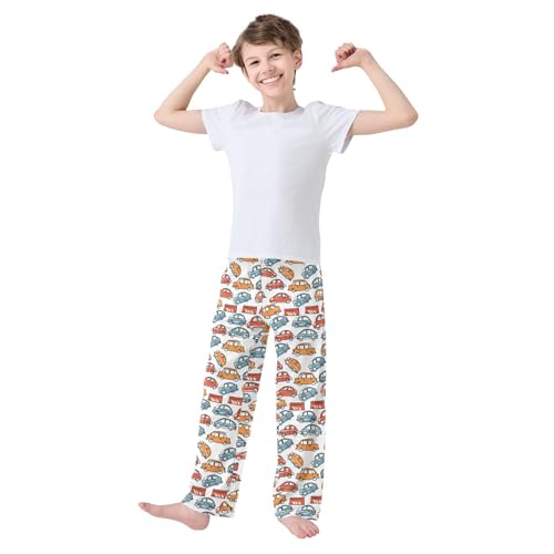 ALAZA Graffiti Painting Car Pajamas Bottoms with Pockets Comfy Pjs Sleepwear Elastic Waistband Pajamas Pants Lounge Pants for 6-14 Years2