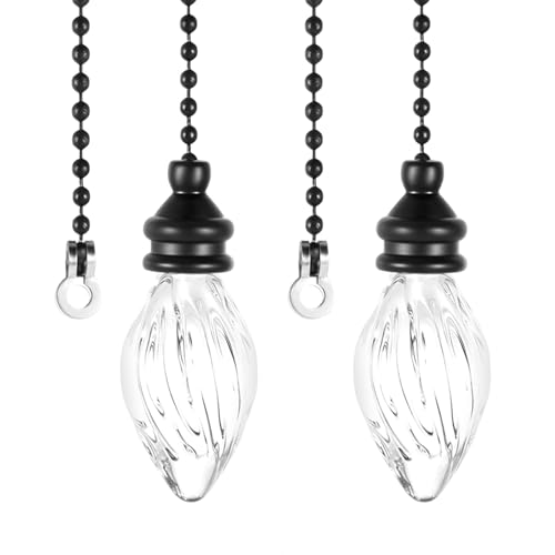 Image of 2 Pieces Ceiling Fan Pull Chains Ornaments 12 Inches Pull Chain Ceiling Fan Ornaments Dazzling Crystal Ceiling Fan Pull Chain for Ceiling Light Lamp Fan Chain
