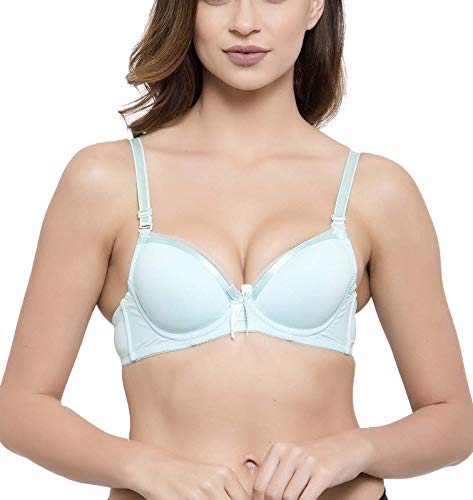 brachy Women's Polycotton Padded Underwire Push Up Bra Black-picture-20