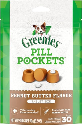 Aurora Pet Bundle Pack (3) 3.2-oz Greenies Pill Pockets Peanut Butter Flavor Tablet Size Dog Treats with AuroraPet Wipes