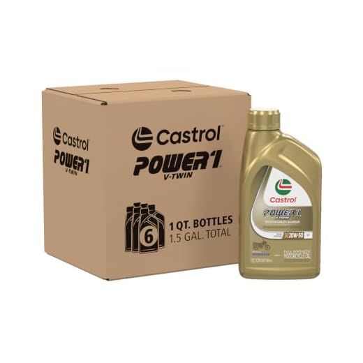 Castrol 159AE1 06080 Power RS V-Twin 20W-50 4-Stroke Motorcycle Oil - 1 Quart, (Pack of 6)