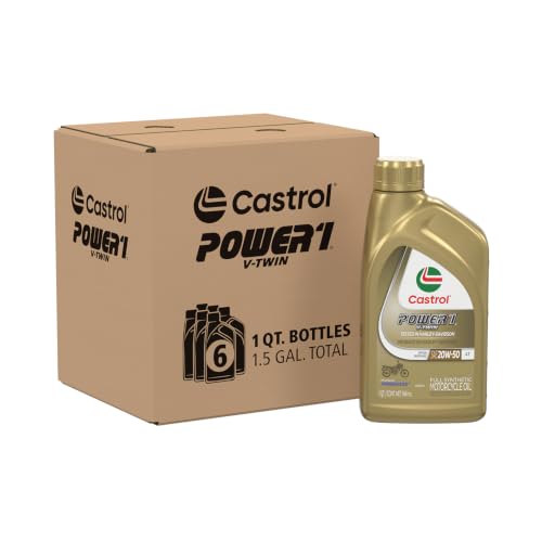 Castrol Power1 V-Twin 20W-50 Full Synthetic Motorcycle Oil, ...