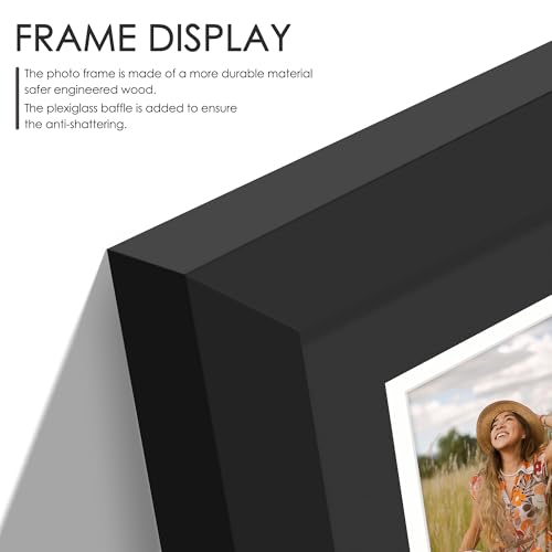 Image of DUENPY 5.6x10 Polaroid collage frame for Polaroid 2x3 Mini Instant Prints Photo with 3 Openings, Mini Picture Frames Wall Display with Polished Plexiglas Balck
