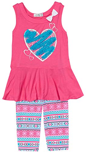 Image of ToBeInStyle Girl's Sleeveless Tank Top & Leggings 2 Piece Outfit Casual Dress Style Set
