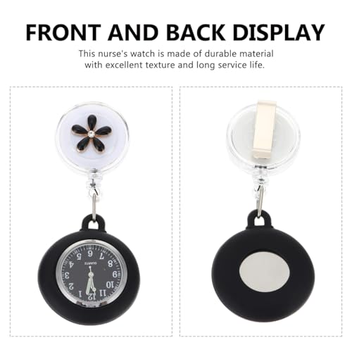 Image of Hemobllo Nurse Fob Watch Hanging Pocket Watch for Nurses and Professionals Clip on Badge Clock with Dial Birthday Christmas Gift 3.93 X 1.65 X 0.59 in