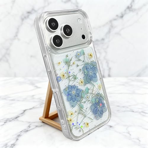Coque iPhone 17 Pro Max esthétique florale bleue pour look printanier - 5
