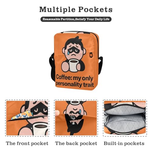 men's messenger bag Small Crossbody Bags For Women Casual Womens Purse Adjustable Strap for School School- Coffee The Trait2