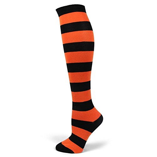 Image of PolyMedea Elite Quality Colorful Soft Cotton Women's Striped Knee High Socks