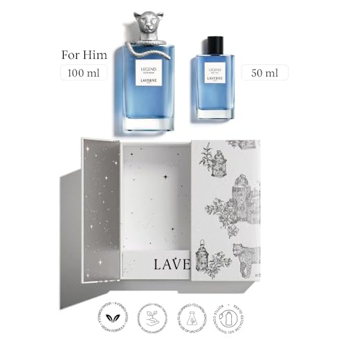 Laverne Legend Luxury 2-Piece Set for Men – Long Lasting Original Signature Scent – عطر لافيرن ليجند رجالي - 100ml + 50ml Body Fragrance