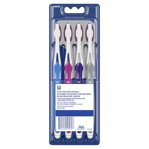 Image of Oral-B 3D White Deep Stain Remover toothbrushes, 4 Count Toothbrush Medium, Removes 90% of Surface Stains, whitens Teeth, deep Reach, removes Plaque and Stains Tooth Brush