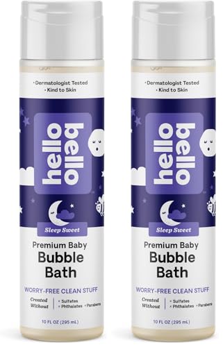 Image of Hello Bello Bubble Bath, Sleep Sweet, 10 fl oz (Pack of 2) | Nighttime Formula | Hypoallergenic | For Babies & Kids | Vegan