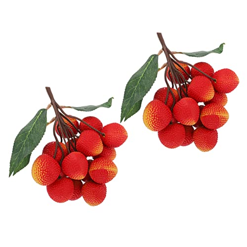 HYTROVE Frutas Artificiales Realistas De Foam para Decoración y Fotografía Modelo De Lichis Falsos De Cadenas Juguetes Seguros para Uso Reutilizable y Duradero