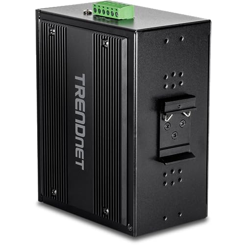 Image of TRENDnet 26-Port Hardened Industrial Unmanaged Gigabit DIN-Rail Switch, TI-PG262, 16 x Gigabit PoE+ Ports, 8 x Gigabit RJ-45 Ports, 2 x SFP Ports, IP30, Lifetime Protection, Black