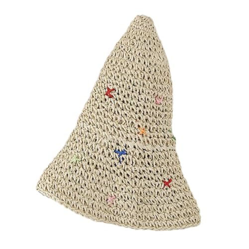 Handmade Weaving Straw Hat for Teens Girl Hand Weaving Beach Hat Holiday Camping Beach Getaways Sun Hat Breathable2