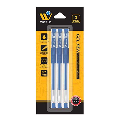 Stylo à encre gel bleu WBM LLC en lot de 3 pour une écriture quotidienne fluide