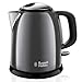 Russell Hobbs Hervidor de Agua Eléctrico Colours Plus -1 litro, Hervidor Pequeño, 2400 W, Filtro Extraíble, Zona de Ebullición Rápida, Base de 360°, Indicador Nivel de Agua, Inox., Gris - 24993-70