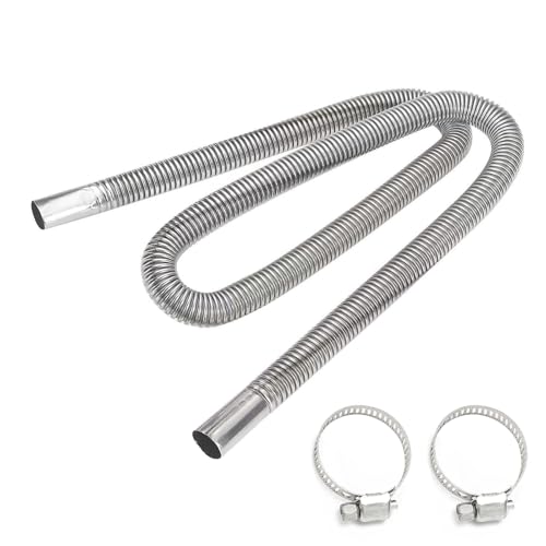 Guyode Coche Calentador Tubo Escape, Tubo de Escape de Acero Inoxidable 100cm, Mangueras de Calefacción para Coche, para la Mayoría de Calentadores de Estacionamiento de Aire Diésel para Automóviles