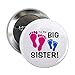 CafePress Big Sister Baby Footprints 2.25&Quot; Button 2.25