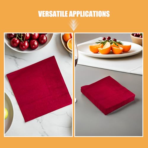 Servilletas desechables de papel rojas de 2 capas para catering y bodas 4