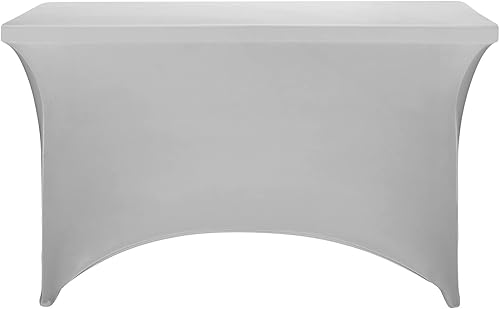 Miniatura 421 de FORLIFE Paquete de 6 manteles de elastano, de ajuste universal para mesas rectangulares de 6 pies, para patios, bodas, banquetes, fiestas