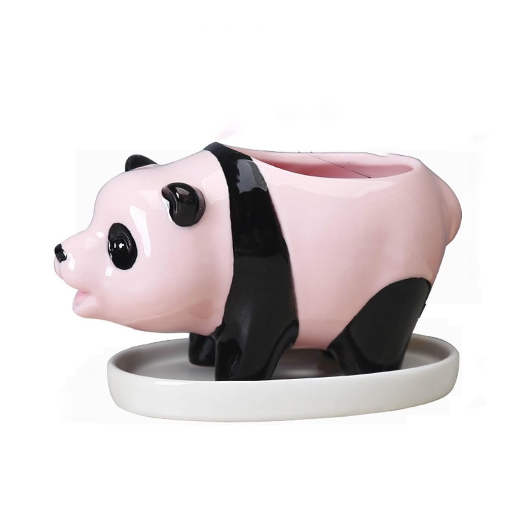 GELASIGE Flower Pots Panda Ceramic Flowerpot, Simple Creative Flowerpot, Home Decoration, Succulent Pot Decoration Outdoor Flower Pots(C)
