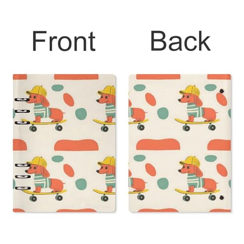 Carnet ligné anti-cornes pour l'école A5, couverture rigide rechargeable en cuir PU durable