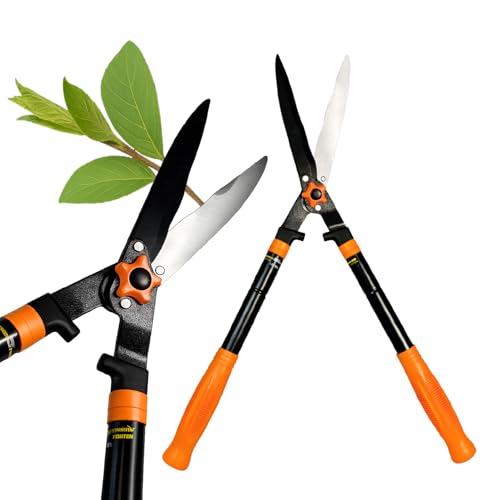 Crisalide® Tagliasiepi Manuale Telescopico Regolabile 65-85 cm – Cesoie Siepe Professionali con Lama Ondulata in Acciaio Inox Rivestita al Teflon – Manico Ergonomico Antiscivolo per Siepi e Arbusti