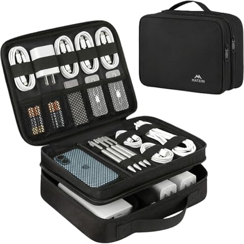 MATEIN Electronics Organizer Travel Case, Water Resistant Cable O...