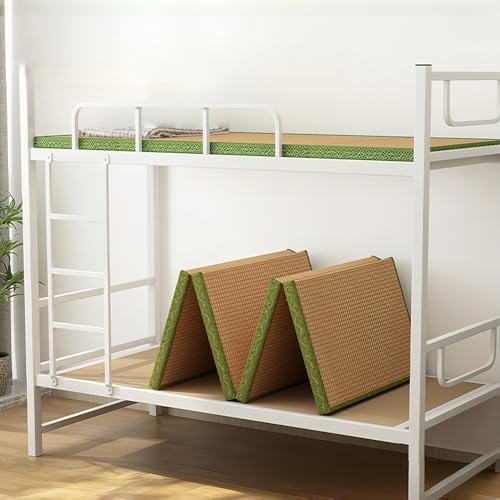 Foldable Coconut Coir Floor Mattress, Japanese Futon Sleeping Pad with Rattan Surface for Bedroom, Guest Room, Dorm, Living Room - 35.4" x 78.7"