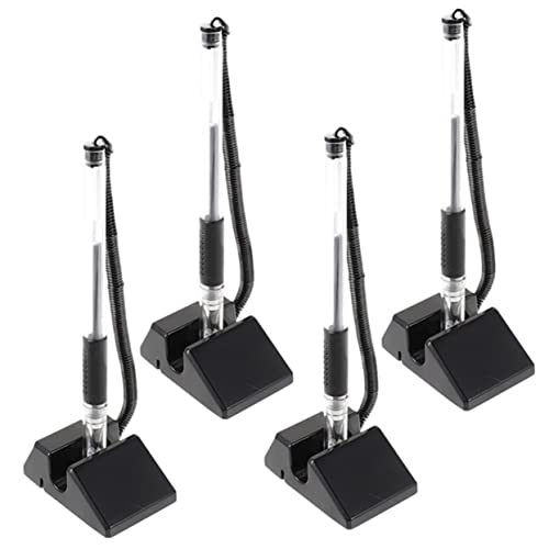 GRIRIW セキュリティペン 盗難防止カウンター付き卓上ペン オフィス受付用 銀行や病院や公共スペースに快適なグリップ 4本