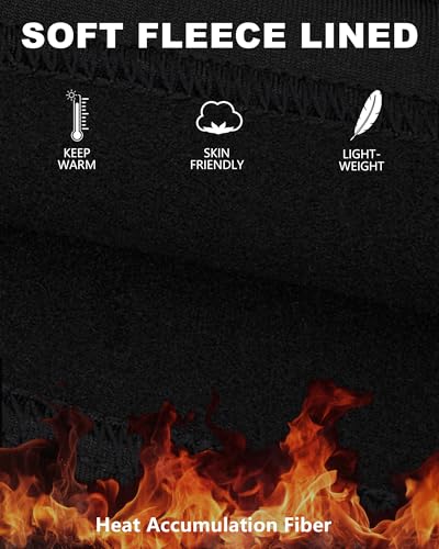 VHOUHOU Thermal Underwear for Men Long Johns, Base Layer Mens Thermals with Fleece Lined Cold Weather Top and Bottom Set Black XXL