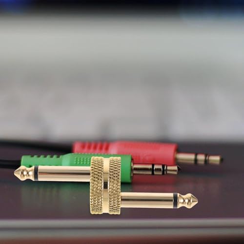 Conector de pedal de guitarra Zerodeko de metal dorado de 6,35 mm en pack de 4 piezas 5