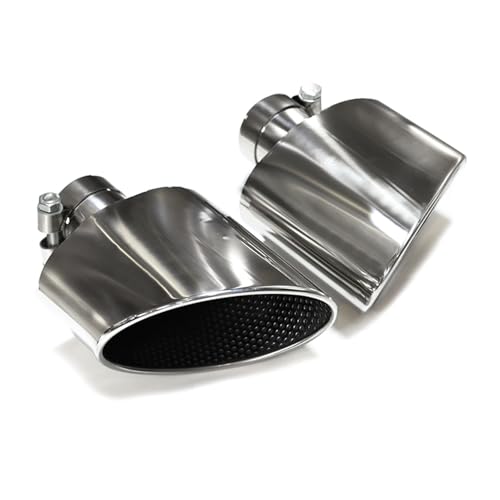 に適合する A4 に適合する A5 に適合する A6 に適合する A7 アップグレード RS4 RS6 RS5 RS7 オーバル排気マフラー テールパイプ排気システム 車用マフラーカッター(銀)