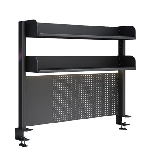 Estante extensor de escritorio de madera para organización de pared y almacenamiento, estantería de oficina y panel de privacidad con abrazadera organizador de escritorio para estación de trabajo y