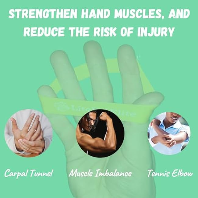 Finger Exerciser & Hand Strengthener for Rehab ¨C 7-Level Extension Stretcher Resistance Bands for Grip Strength & Pain Relief (Tennis Elbow, Carpal Tunnel, Muscle Imbalance). Wrist, Forearm Trainer